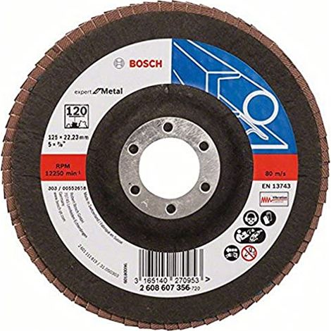 Disco lamellare BOSCH EXPERT FOR METAL con superficie piana Ø125 - Grana 120 - 2608607356 (1/4)