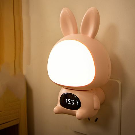 Baby-Nachtlicht, wiederaufladbar/mit Fernbedienung (Doppelfunktion), speziell für Neugeborene entwickelt, sanftes Augenlicht, rosa Hase – Monochrom-Modell (1/5)