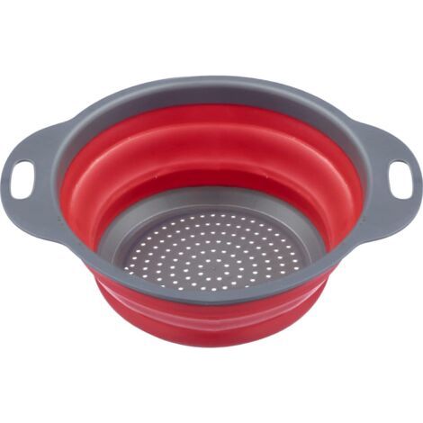 Panier de filtre à eau pliable avec système de suspension, diamètre intérieur : 24,5 cm, matériau plastique, rouge/gris anthracite. (1/5)