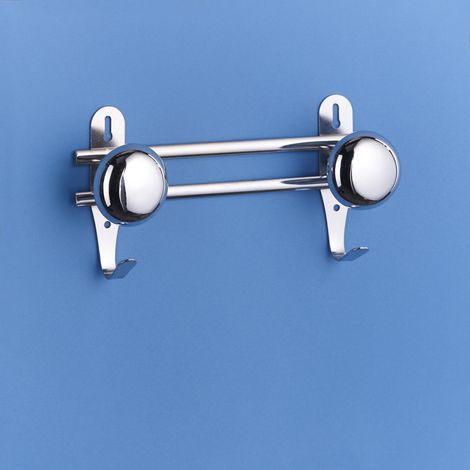Porte-manteaux et patères sur lice chromé 2 têtes longueur 240 mm - MOTTEZ (1/2)