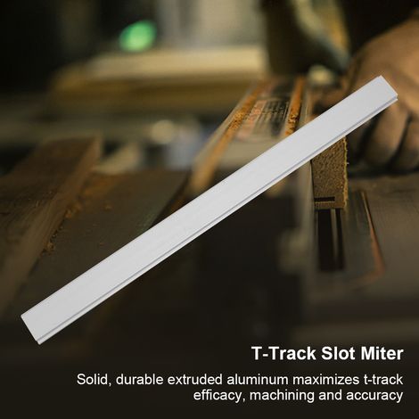 Plaque coulissante non perforée en alliage d'aluminium pour rail T à onglet, outil menuiserie bois 300 mm 1 pièce (1/5)