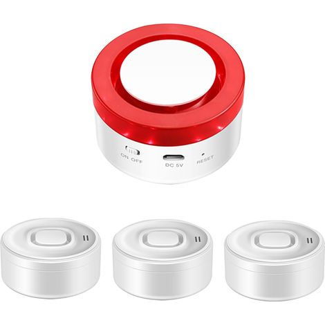 Détecteur de Fuite d'eau WiFi : Alarme Intelligente du capteur d'eau, 100 DB, Alarme réglable et Notifications d'application pour Cuisine, Cave, Salle de Bain, 3 détecteurs et 1 Station de Base (1/5)