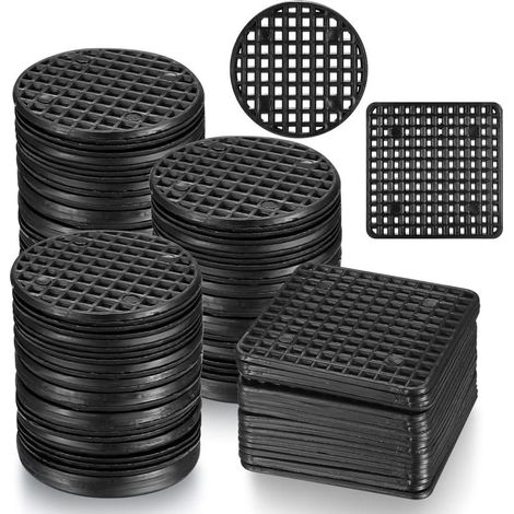 120 Pièces Pad Grille de Pot de Fleur, Maille Pad Tapis Trou de Pot de Fleurs de Drainage Respirante pour Plantes Jardin, Outillage de Jardin Bonsai - Carré et Rond (1/5)
