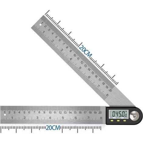 Digital Angle Finder 0-360 Ḟ Digital Inclinometer Stainless Steel Angle Protractor Ruler with LCD Display for Woodworking Construction Repair (1/4)