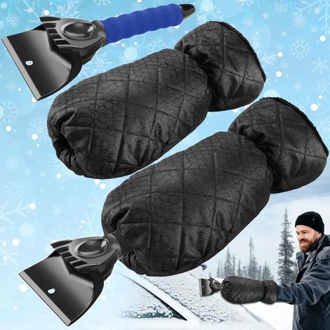 2-teiliger Eiskratzer für Autos mit Handschuh, Eiskratzer mit Handschuh, Autoscheibenkratzer mit Handschuh für den Winter, Schneeschaufel für Autofenster und Windschutzscheiben (1/5)