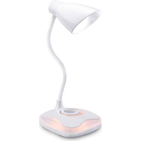 Lampara De Escritorio Led - Sin Parpadeo - Recargable Por Usb - Brazo Flexible - Blanco - 1 Unidad (1/5)