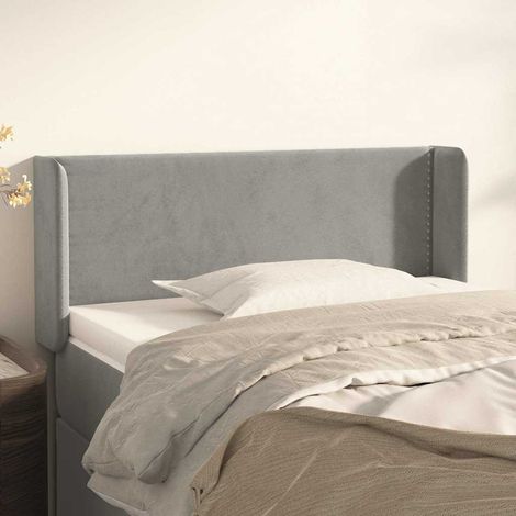 vidaXL Cabecero de terciopelo gris claro 83x16x78/88 cm (1/5)