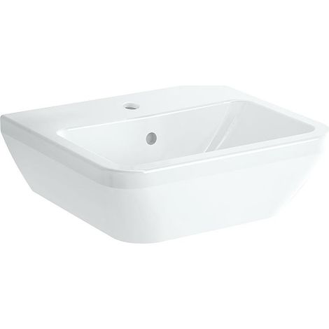 Lave-main VitrA Integra 450x400mm, blanc, avec trop-plein 1 trou robinet milieu, forme carrée