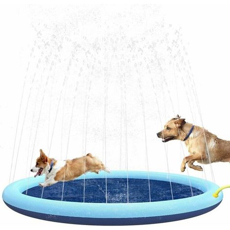 Piscine gonflable pour animaux et enfants, antidérapante, résistante, 170 cm, pour les jeux d'eau estivaux.-AquaForge (1/5)