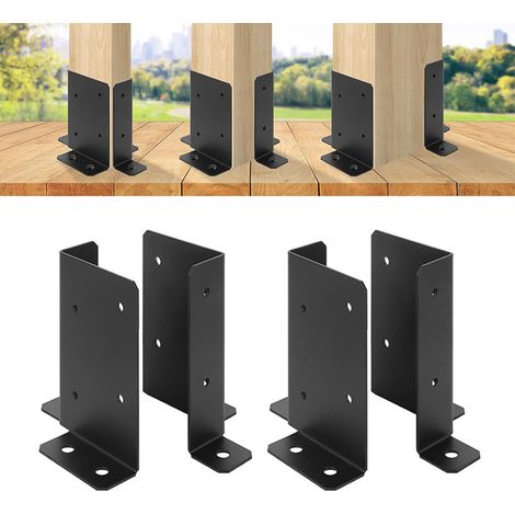 Support de base réglable pour poteau de clôture en bois, convenant aux boîtes aux lettres, aux poteaux en bois et aux balustrades de terrasse. (1/5)