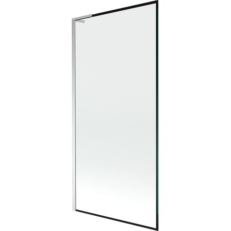 Mexen Next L paravento per vasca 1 anta 90 x 150 cm, cornice nera, cromo - 895-090-000-03-70-01 (1/5)
