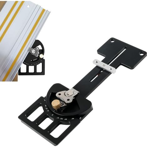 Rail de guidage carré à angle réglable, coupe multi-angles de -60 à 60 degrés, guide à angle droit de 90 degrés, pince auxiliaire compatible avec Festool et Makita
