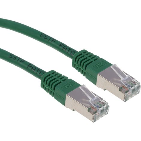 Câble cat 6 Avec connecteur / , S/FTP, gaine PVC Vert, 2m ( Prix pour 1 )