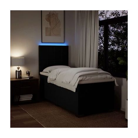Sommier et matelas en tissu noir champignon 80 × 200 cm, tissu doux et respirant, pour chambre, décor moderne, facile à assembler (1/5)