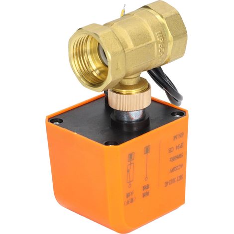Vanne à bille motorisée 2 fils 2 voies normalement ouverte DN25 Laiton ABS Moteur synchrone AC220V (1/5)