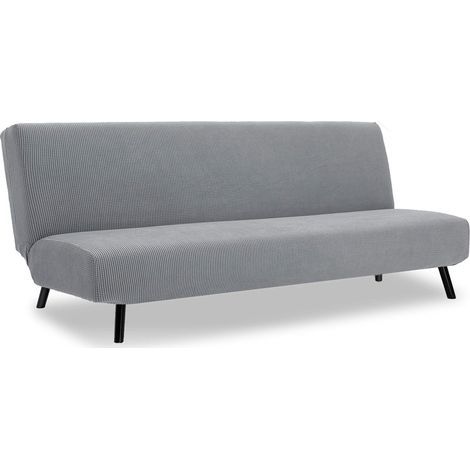 AIDUCHO Housse De Canapé Sans Bras,Pliant Canapé-Lit Extensible Housse De Canapé Clic Clac 3 Places Protect Jacquard Housse De Canapé(Gris Clair)M (1/5)