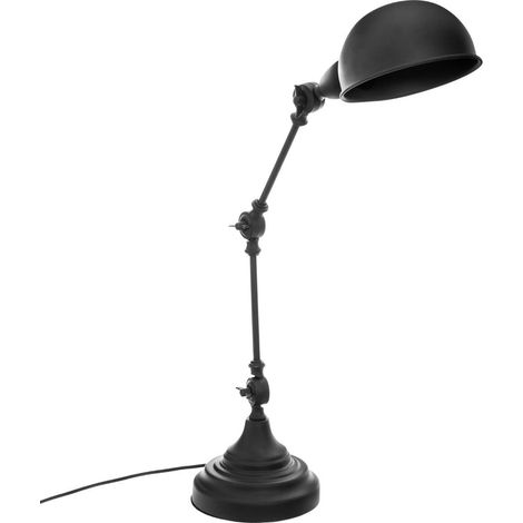 Lampe de bureau en métal couleur noire - L.32 x l.15 x H.55 cm -PEGANE- (1/4)