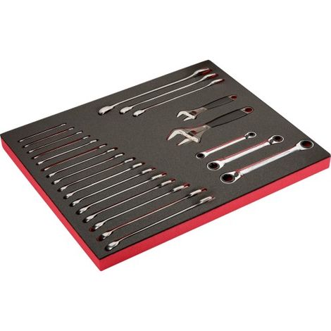 BAHCO - Jeu de clés/clés à molette, module mousse 3/3 Fit&Go - 22 pcs