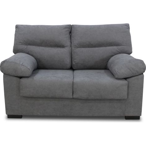 Sofá dos plazas modelo Tiffany tapizado gris, 140cm(Ancho) 87cm(Fondo) 100cm(Alto) (1/3)