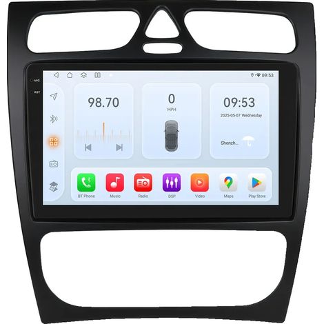 Autoradio, touchscreen, alta risoluzione, compatibile con Mercedes Benz Classe C/Classe CLK, QS8 aggiungi AHDC2 (1/2)