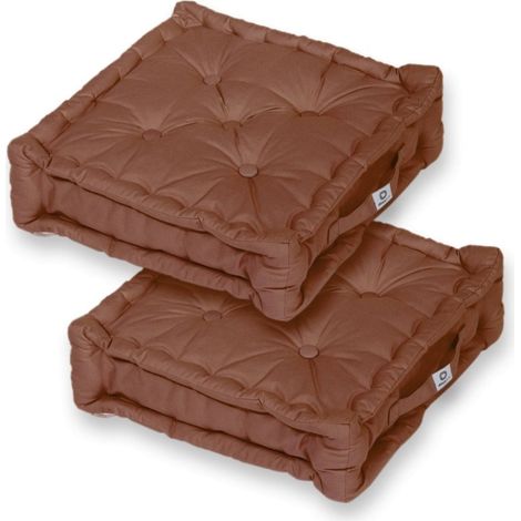 Coussin de sol lot de 2 - 50 x 50 cm Rouille (1/5)