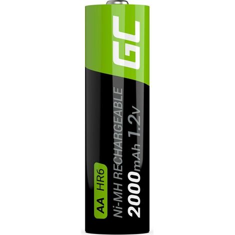 GREEN CELL Baterías Recargables 2000mAh 1.2V [Juego de 4 Piezas] Pilas Recargables AA Ni-MH Baja Autodescarga Precarga Alta Capacidad HR6, Recargable Precargadas