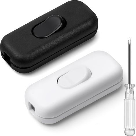 Interrupteur Bipolaire 250V Lot de 2 Câble Rond ou Plat Commutation Sûre pour Lampes et Petits Appareils (1/5)