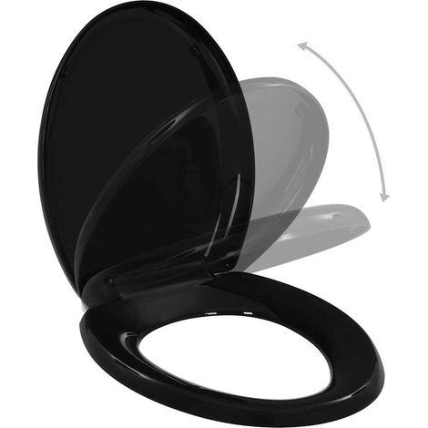 Abattant WC à fermeture en douceur Libération rapide Noir CFW17283 (1/5)