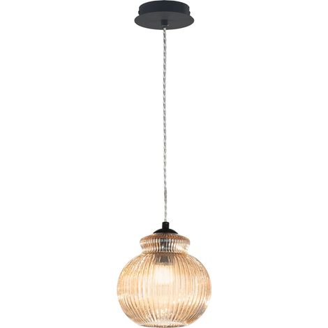 Suspension en verre moderne réglable Madagascar - Orange (1/2)