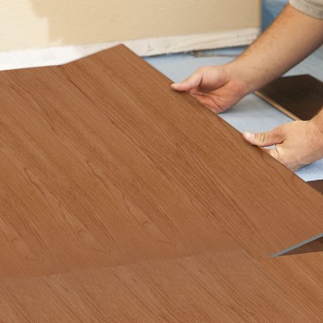 Wolketon Pavimento vinilico in PVC autoadesivo marrone legno, 18 listoni, 2,51 m², per cucina, camera da letto e soggiorno