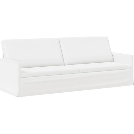 Divano a 3 posti Bianco 220 x 81 x 82 cm Tessuto vidaXL (1/5)