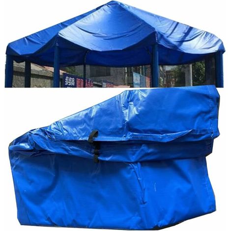 Outdoor Trampoline Tarpaulin, Shade Tarpaulin for Garden Trampoline Tent, Sun Protection from Rain and Snow, Frameless Tarpaulin, Blue - 6 Feet