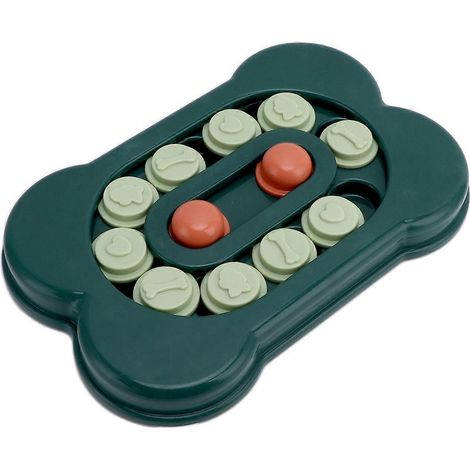 Gamelles ludiques et interactives pour chiens et chats, avec fonction « puzzle game » et alimentation lente. Vertes. (1/2)
