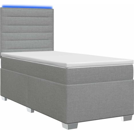 Maison Exclusive - Boxspringbett mit Matratze Hellgrau 100 x 200 (1/5)