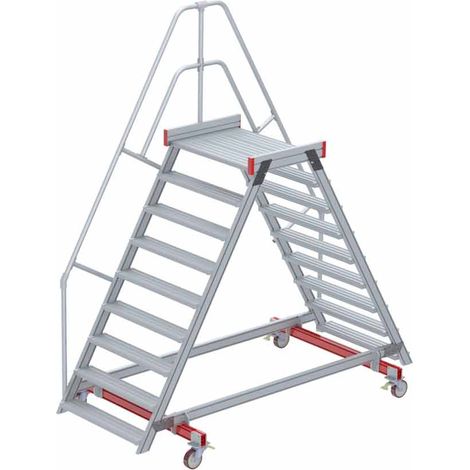 Euroline 512 mobiler Überstieg 60° Stufenausführung Alu gerieft Stufenbreite 1000mm 9 Stufen