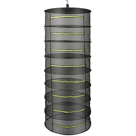 Séchoir pliable à légumes avec filet de séchage, panier suspendu pour poissons, fleurs et plantes (8 niveaux). (1/5)