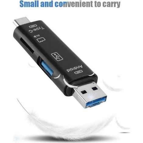 Lecteur de cartes USB rapide : adaptateur de carte micro SD et de carte mémoire.Connexions USB de type A et C et micro USB (1/3)