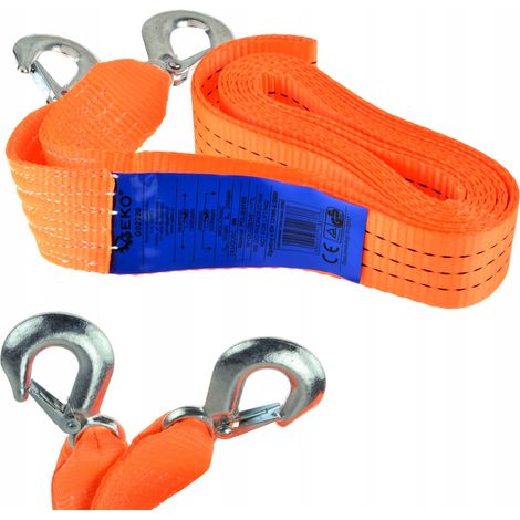 Cavo di traino GEKO G02390 3T 4 m con ganci, cinghia di traino per auto