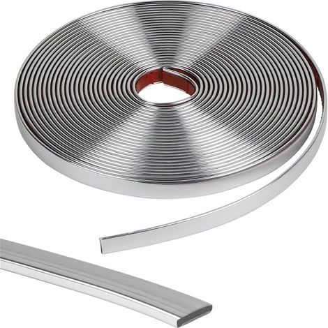 Lalago Moulures décoratives flexibles autocollantes 10 m Argentées En stuc 3D Décollez et collez Pour bricolage, sol, bords de carrelage et décoration d'angle (1/5)