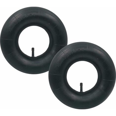 2 pièces chambre à air TR-13 valve droite, pour pneus 4.10/3.50-4, compatible brouettes chariots tondeuses (1/5)
