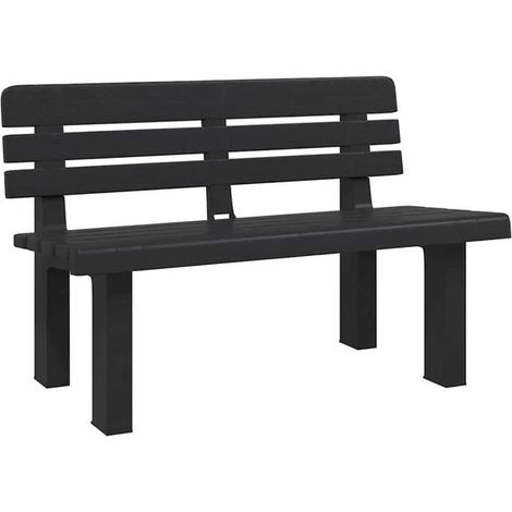 Banc de jardin couleur anthracite, 110x52x71 cm, en polypropylène. (1/5)