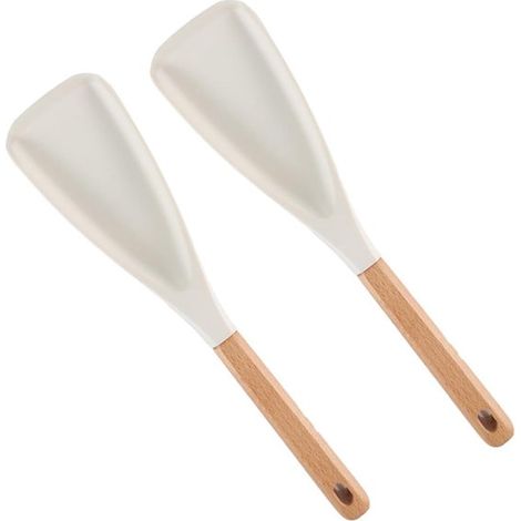 Tenedor para ensalada de cocina, tenedor afilado multifuncional para cocinar, tenedor afilado de silicona 3 en 1 para remover, 2 piezas (blanco) (1/5)