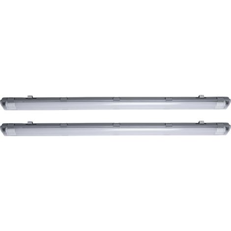 2x 44 W LED Decken Lampen Röhren Industrie Leuchten Feuchtraum Hallen Strahler