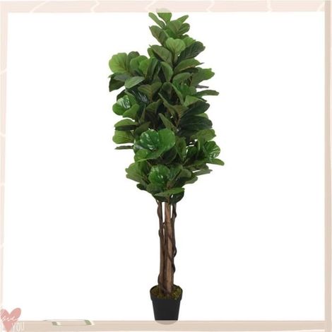 Plante artificielle - VINGVO - 359011 Ficus lyrata - 80 cm - 96 feuilles - Feuillage PEVA (1/5)