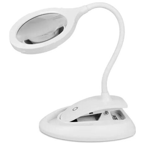 Lente d'ingrandimento con luce e supporto, ricaricabile via USB, ingrandimento 5x e 10x, grande lente da 110 mm, ideale per la lettura, i lavori manuali e la riparazione di gioielli. (1/5)