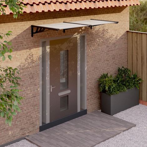 Store banne Store extérieur Auvent de porte Noir et transparent 199x90 cm Polycarbonate CFW92911 (1/5)