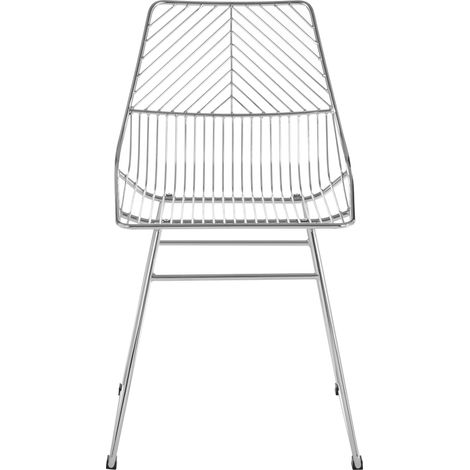 Interioirs by Premier Small Chrome Metal Wire Chair, Sturdy Metal Chair for Kitchen, Outdoor Tapered Metal Chair for Patio, Lawn (1/5)