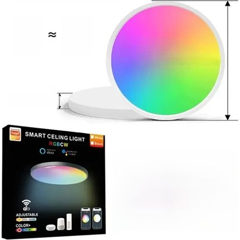 Plafonnier LED intelligent Graffiti (blanc) 220 V 30 cm RGB à intensité variable (1/5)