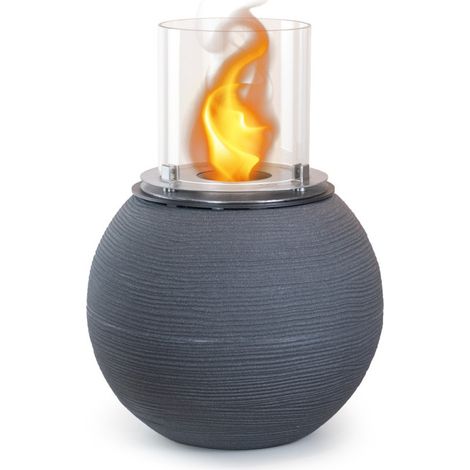Chimenea de bioetanol de suelo para exterior interior Ø 40 x h 54 cm Botticelli - Gris