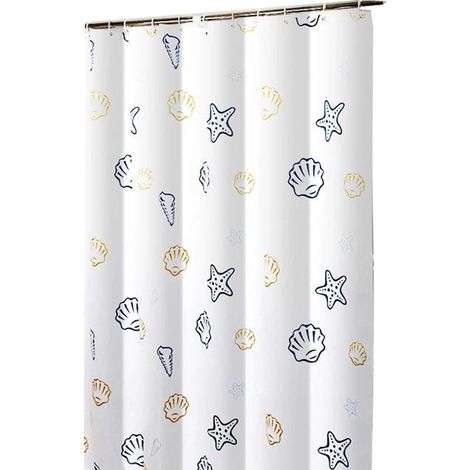 Rideau de Douche 180x200cm avec 12 Crochets Séchage Rapide (Monde Océan), Tissu Polyester Imperméable Lavable en Machine, Voilage de Salle de Bains (1/5)